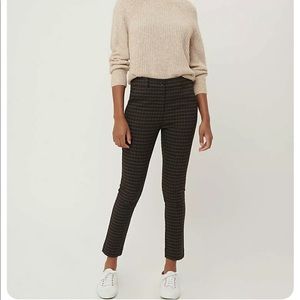 NWT LOFT Brown Plaid High Waist Skinny Ankle Pants 90s